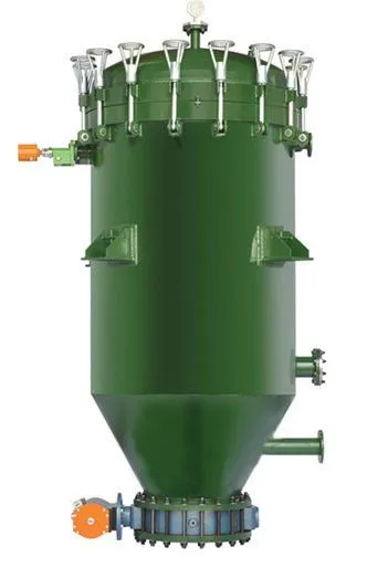 Vertical pressure leaf filter vessel